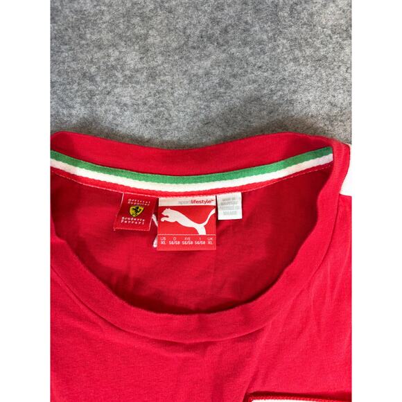 Puma Scuderia Ferrari F1 Racing T Shirt Mens XL Red Colorblock Santander Pirelli - Picture 7 of 8
